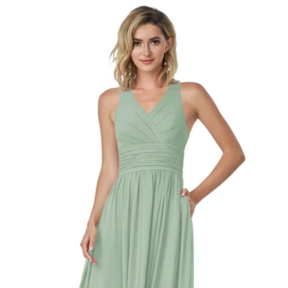 NWT Azazie bridesmaid dress, Evening Gown, agave green, women’s size 0